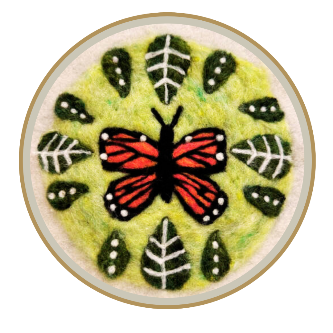 Monarch Butterfly - Felted Landscape in a Hoop