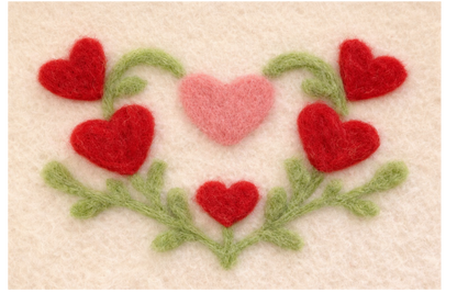 Valentine Heart Needle Felting Kit (Set of 3 Cards)