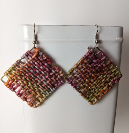 Fiber Art Woven Earrings by Shari Frost-Job