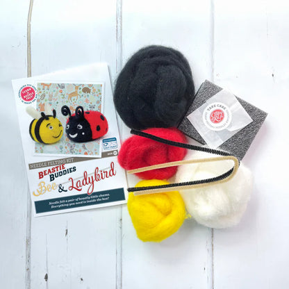 Beastie Buddies Bee & Lady Bug Needle Felting Craft Kit