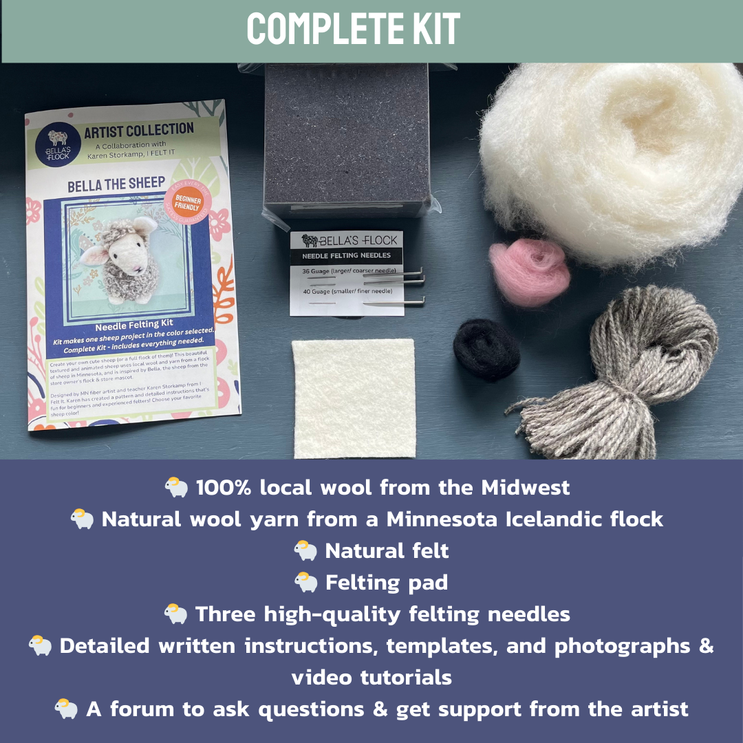 Bella the Sheep Needle Felting Kit