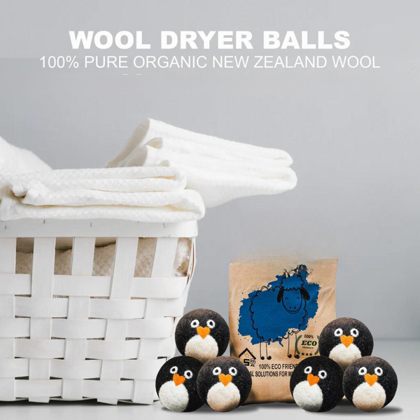 Cute Penguin Hand-Felted Dryer Balls - 100% Wool
