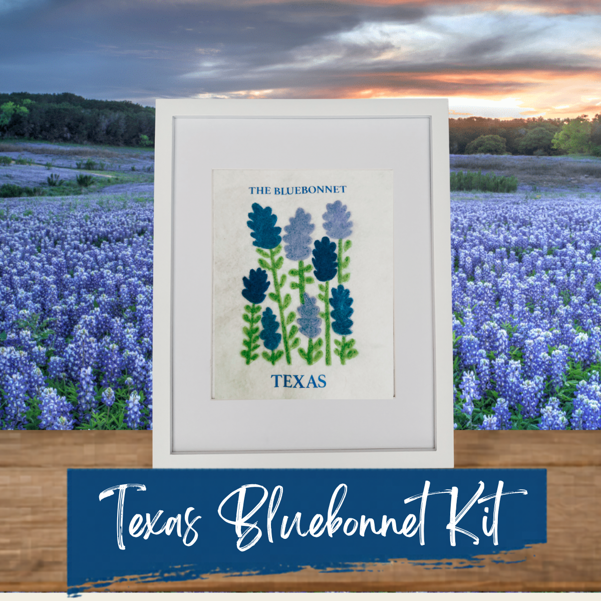 Flocking Panel Bluebonnet Design- Needle Felting Panel – Bella's Flock