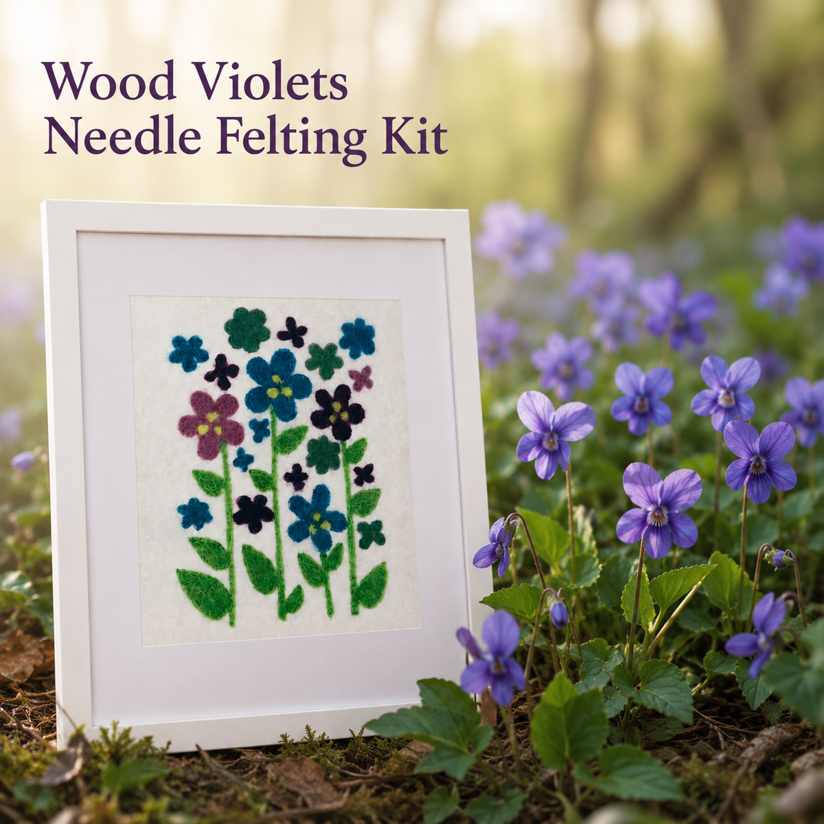 Wood Violet - Felted Art