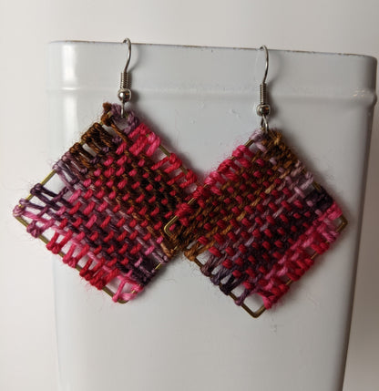 Fiber Art Woven Earrings by Shari Frost-Job