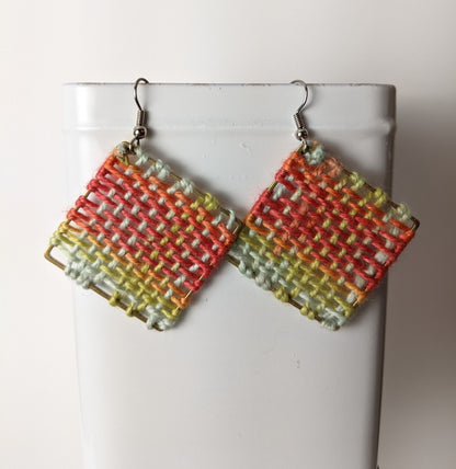 Fiber Art Woven Earrings by Shari Frost-Job