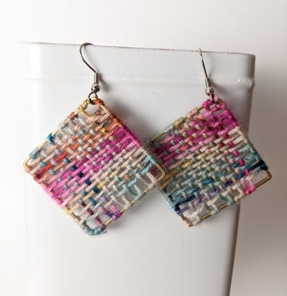 Fiber Art Woven Earrings by Shari Frost-Job