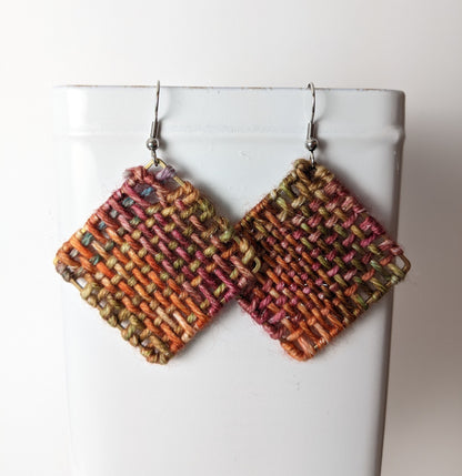 Fiber Art Woven Earrings by Shari Frost-Job