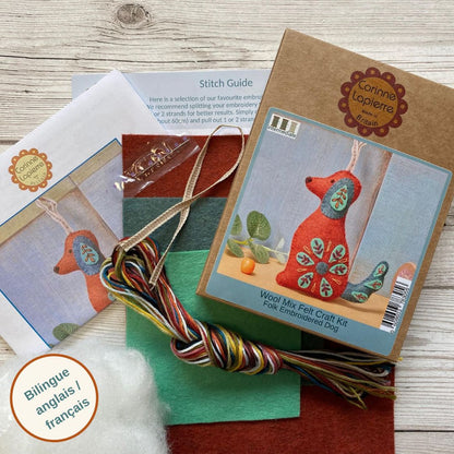🎀 Sale! Folk Embroidered Dog Felt Craft Mini Kit