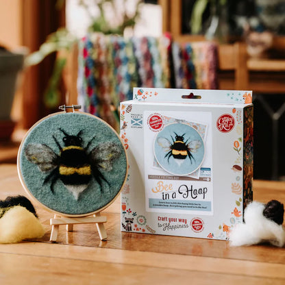 🎀 Sale!  Bee in a Hoop Needle Felting Craft Kit