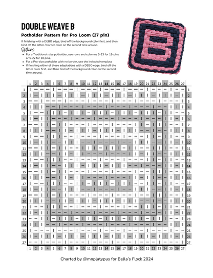 Double Weave Alphabet for Potholder Loom (Digital Download)