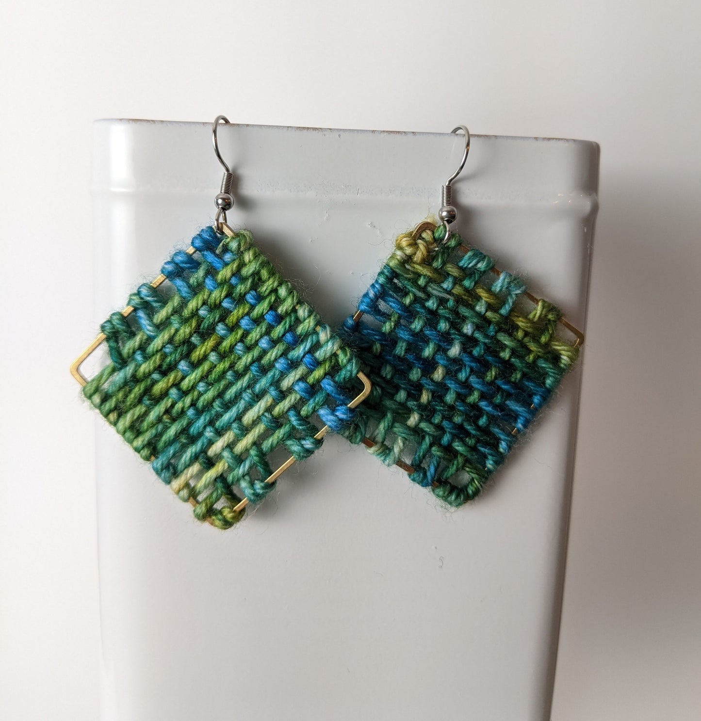 Fiber Art Woven Earrings by Shari Frost-Job