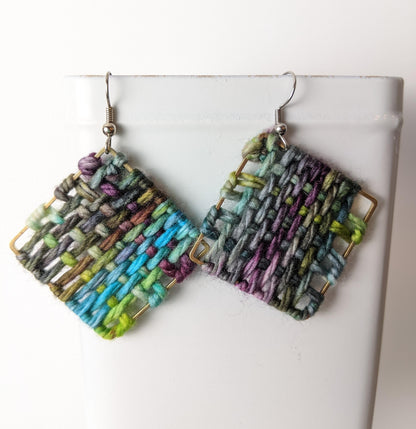 Fiber Art Woven Earrings by Shari Frost-Job