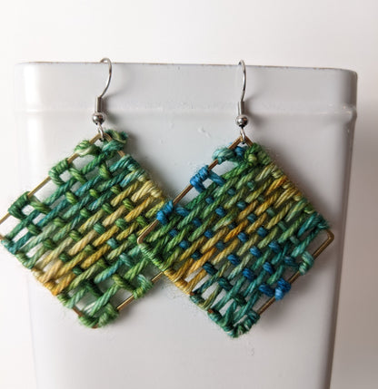 Fiber Art Woven Earrings by Shari Frost-Job