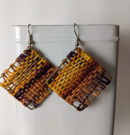 Fiber Art Woven Earrings by Shari Frost-Job