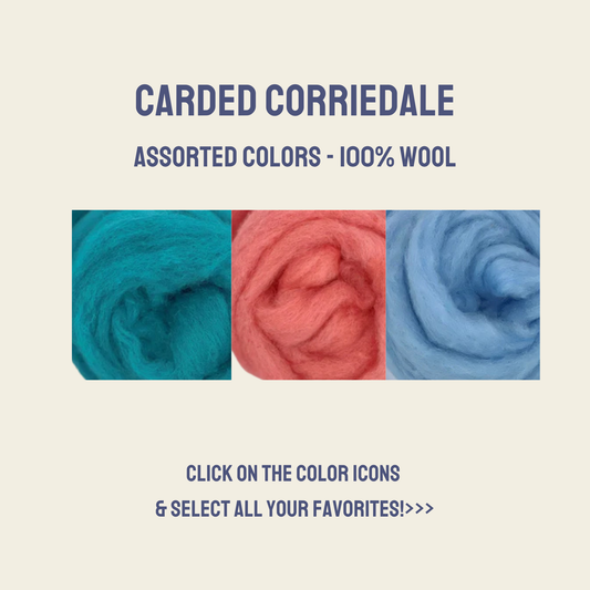 Carded Corriedale Wool for Felting