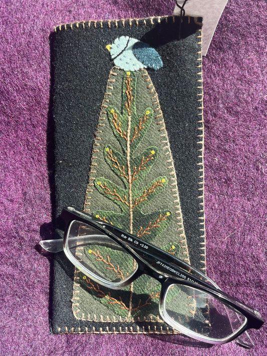 Eyeglass Case with Bird on Tree