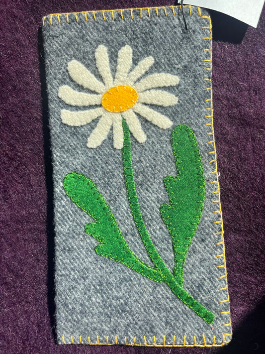 Eyeglass Case with Daisy Applique