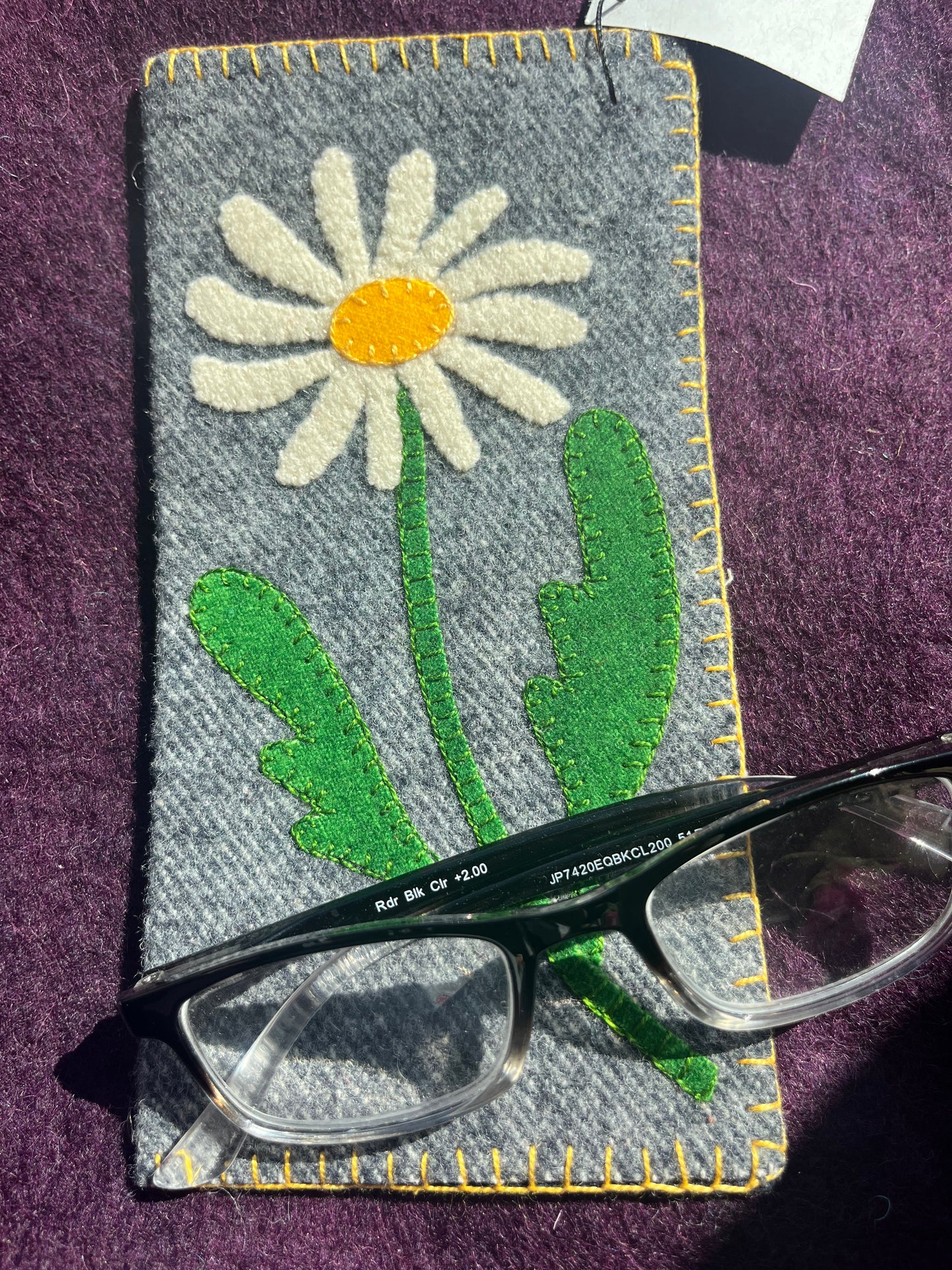 Eyeglass Case with Daisy Applique