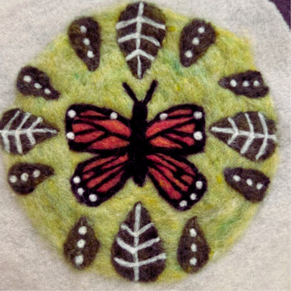 Monarch Butterfly - Felted Landscape in a Hoop