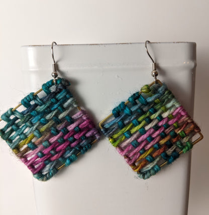 Fiber Art Woven Earrings by Shari Frost-Job