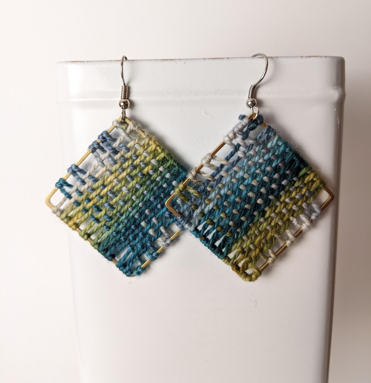 Fiber Art Woven Earrings by Shari Frost-Job