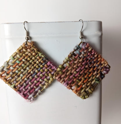 Fiber Art Woven Earrings by Shari Frost-Job