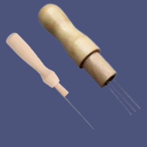 OPTIONAL UPGRADE: (+15) Needle Holder Combo Set - Two Wooden Needle Holders. 1) a Single Needle 2) a MULTI Tool, Holds 3 Needles