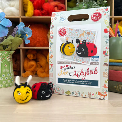 Beastie Buddies Bee & Lady Bug Needle Felting Craft Kit