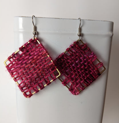 Fiber Art Woven Earrings by Shari Frost-Job