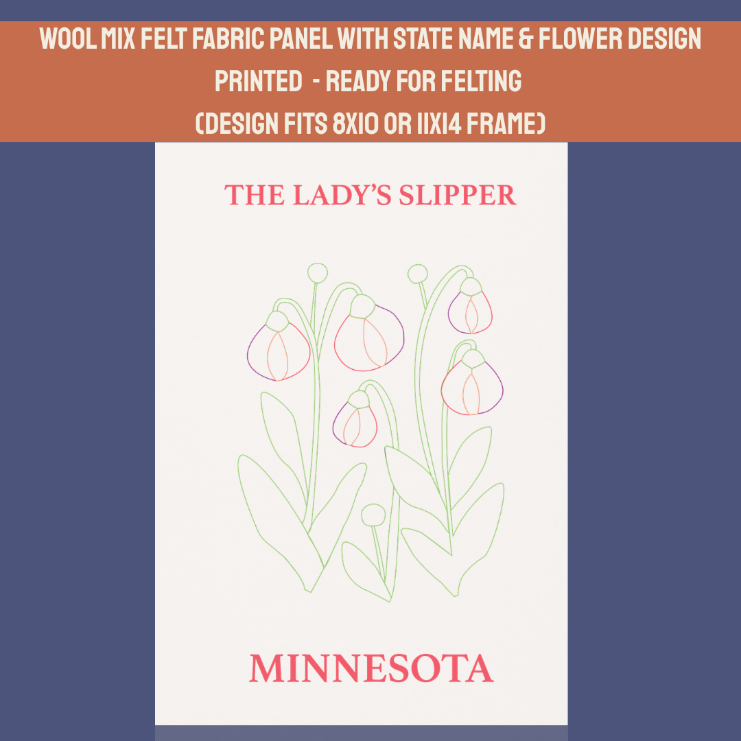 Lady's Slipper Design- Needle Felting Panel
