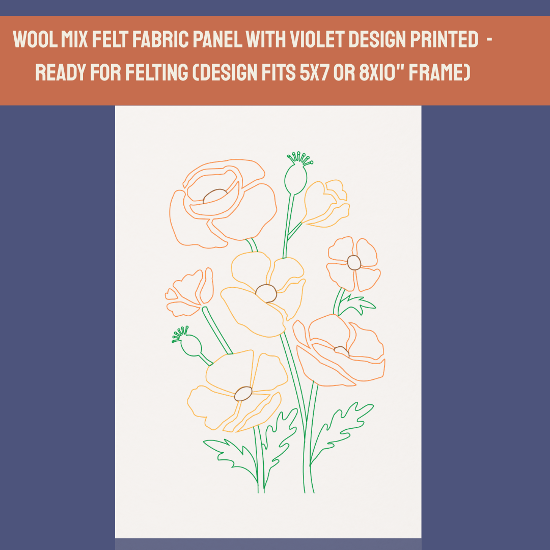 Golden Poppy Design- Needle Felting Panel