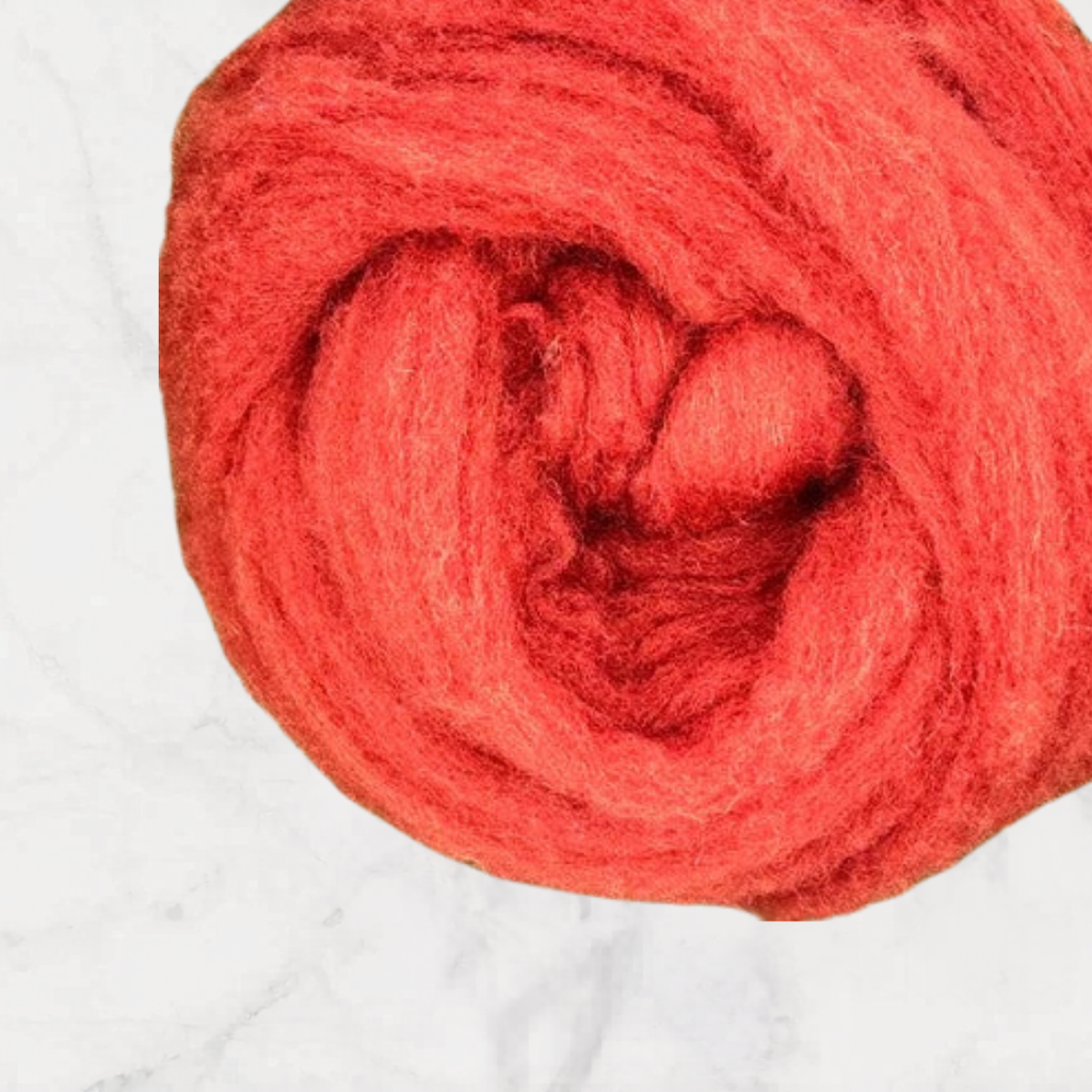 Venetian Red Carded Corriedale Felting Wool