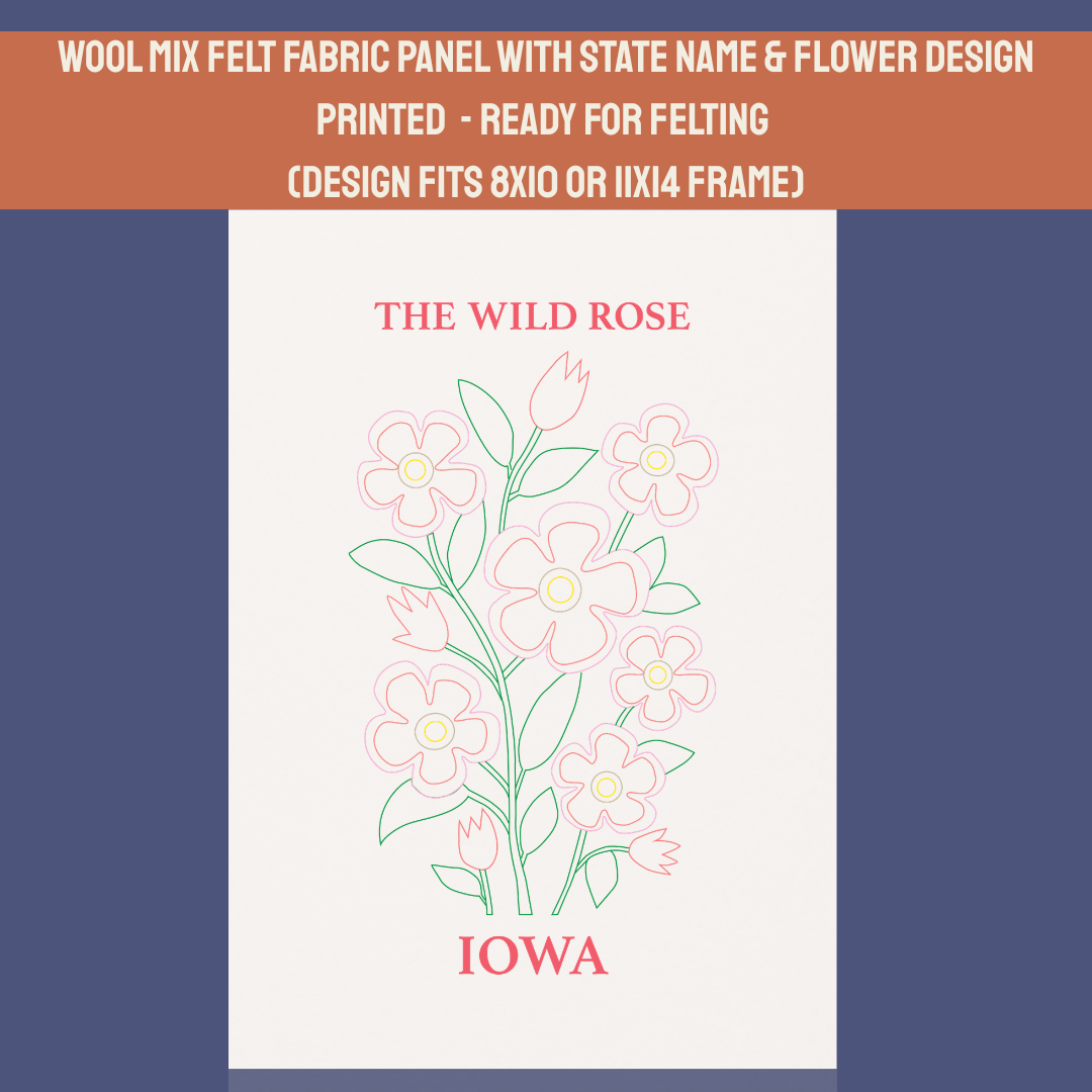 Flocking Panel Wild Rose Design - Needle Felting Panel – Bella's Flock
