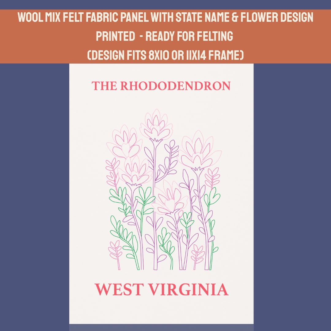 Rhododendron Design- Needle Felting Panel