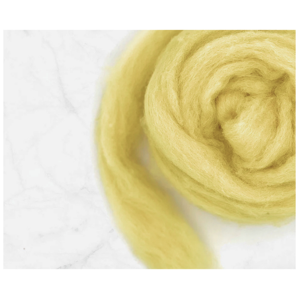 Lemon Chiffon Carded Corriedale Felting Wool