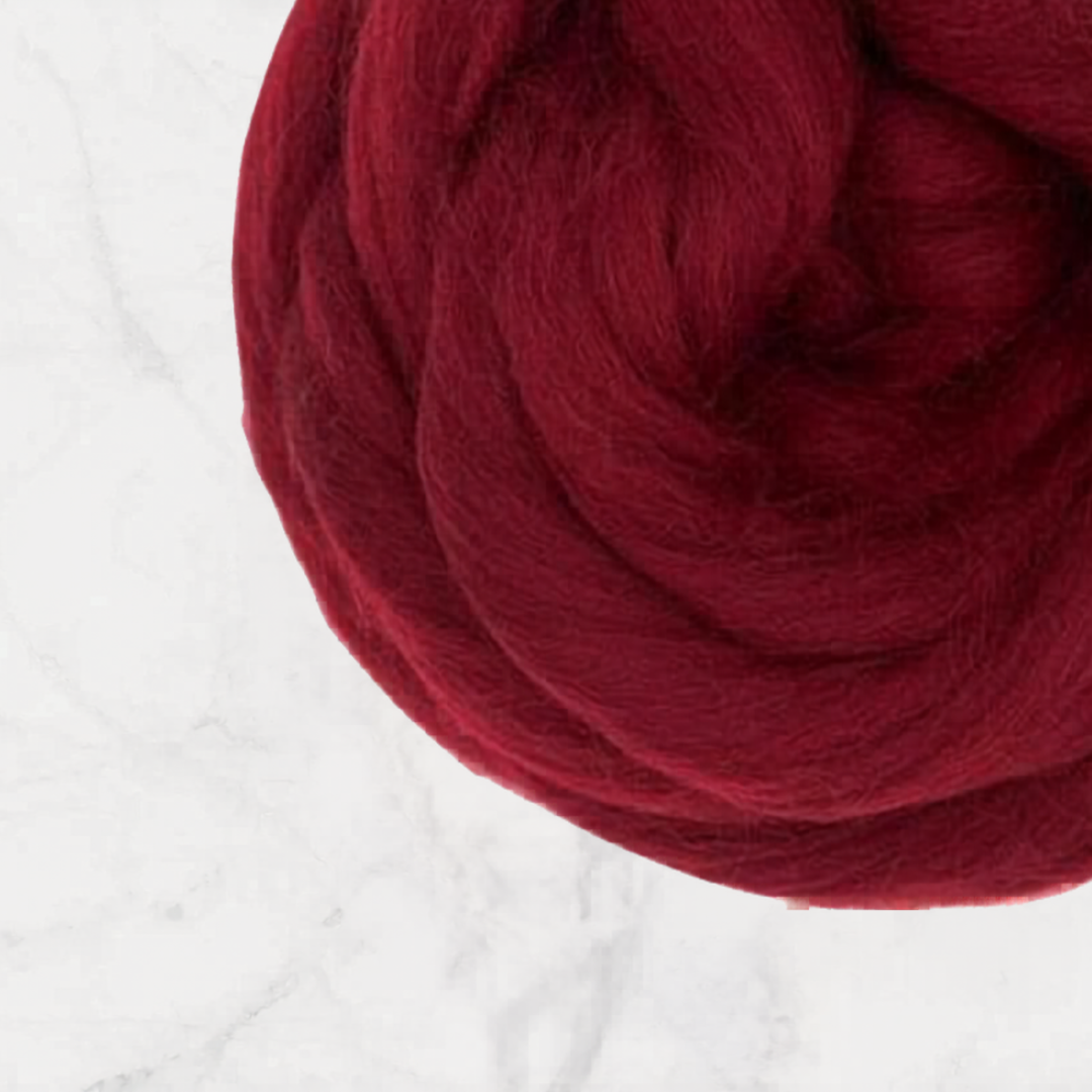 Black Cherry Carded Corriedale Felting Wool