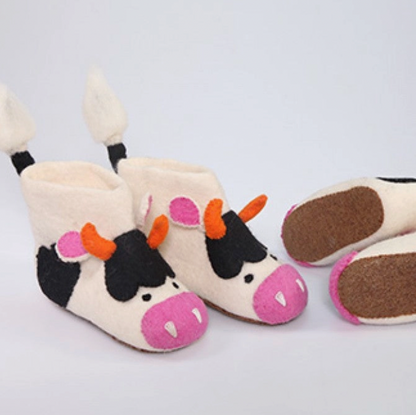 Super Cute - Handmade - Felted Slippers for Kids