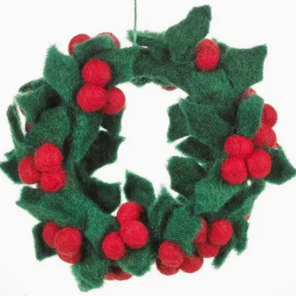 Handmade Felt Fair Mini Christmas Wreath