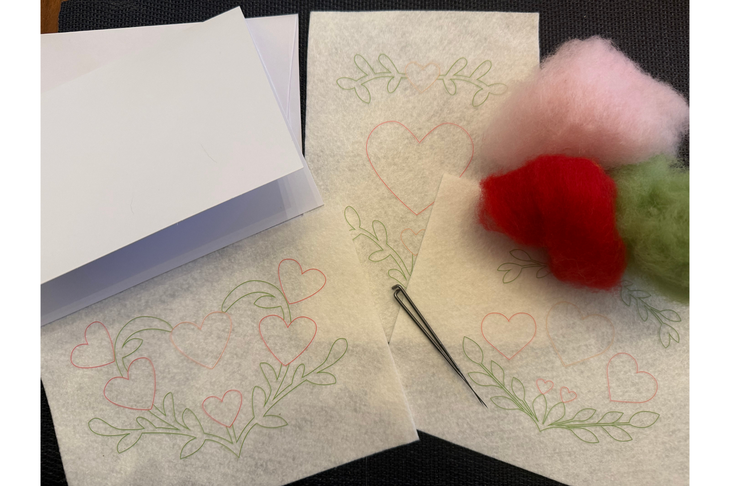 Valentine Heart Needle Felting Kit (Set of 3 Cards)