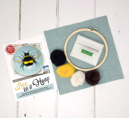 🎀 Sale!  Bee in a Hoop Needle Felting Craft Kit