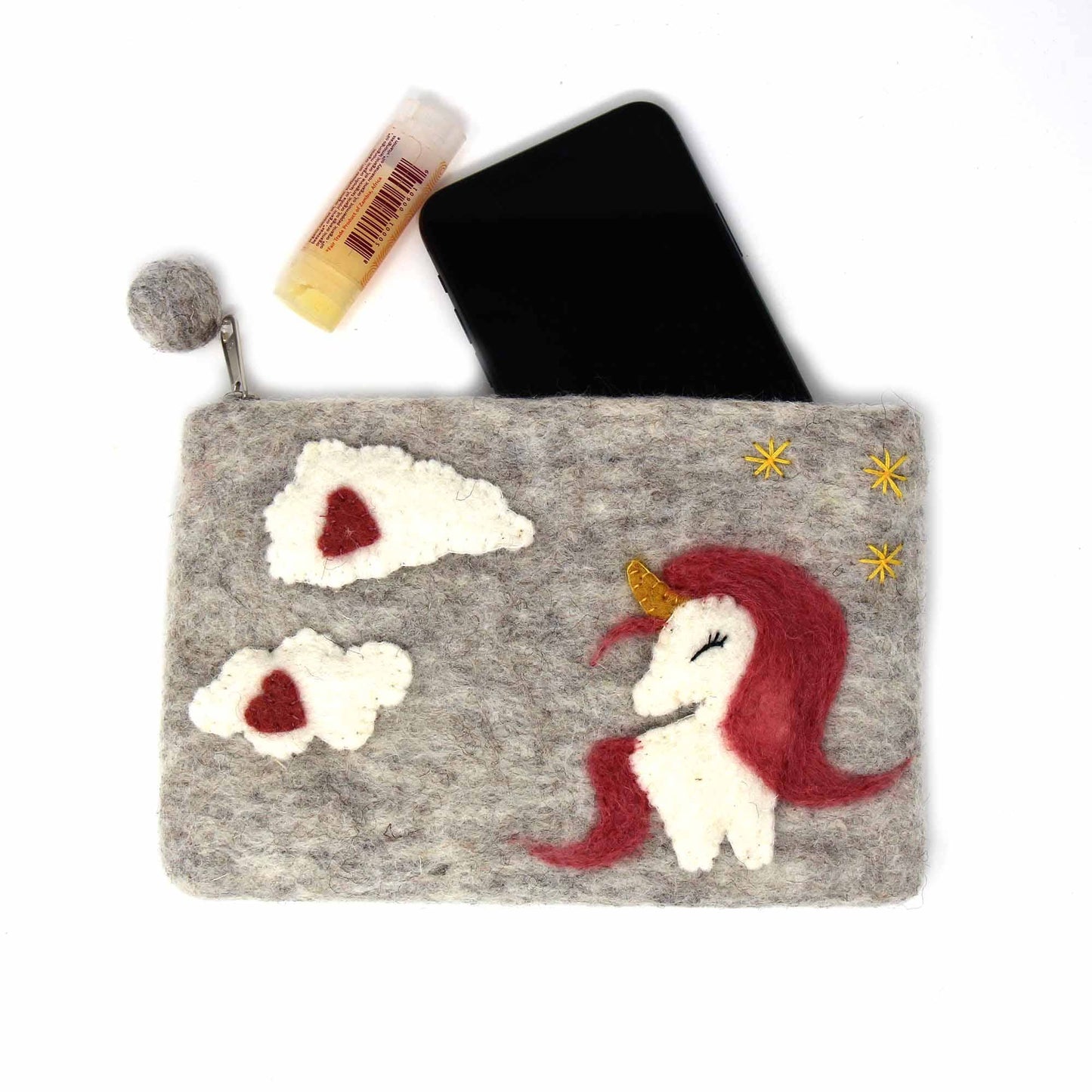 Unicorn Felt Zipper Pouch