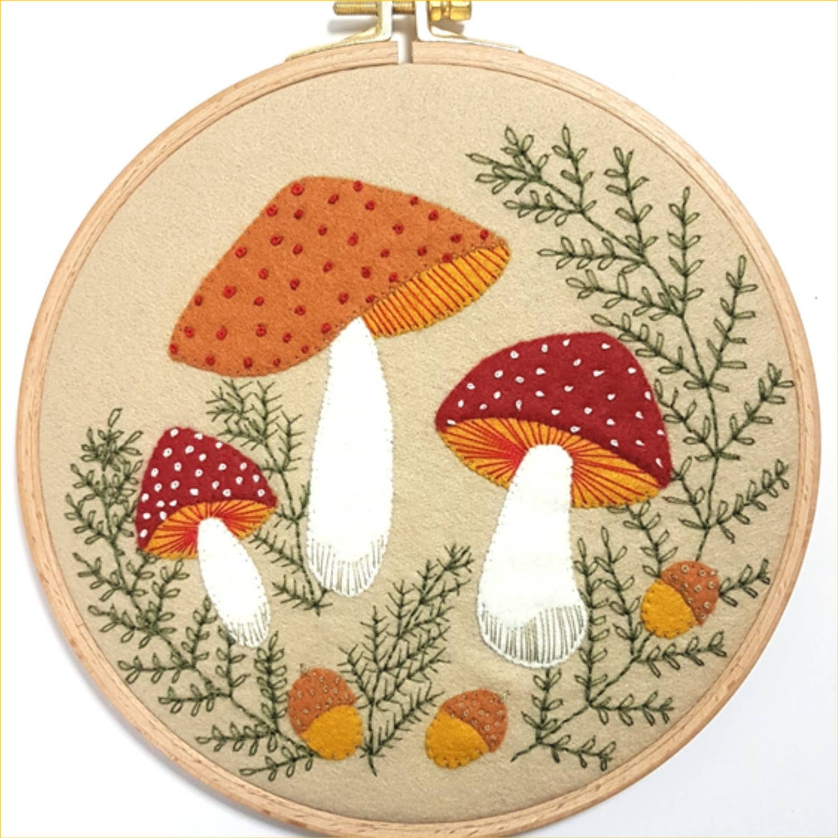 Clearance! 🎀 Sale! Toadstool Appliqué Hoop Craft Kit