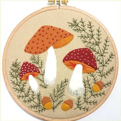 🎀 Sale! Toadstool Appliqué Hoop Craft Kit