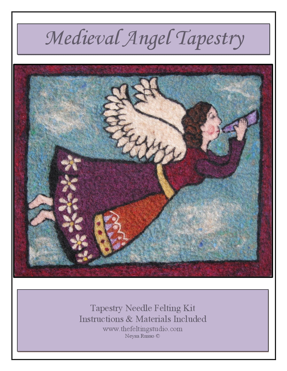 Medieval Angel Folk Art Tapestry Needle Felting Kit