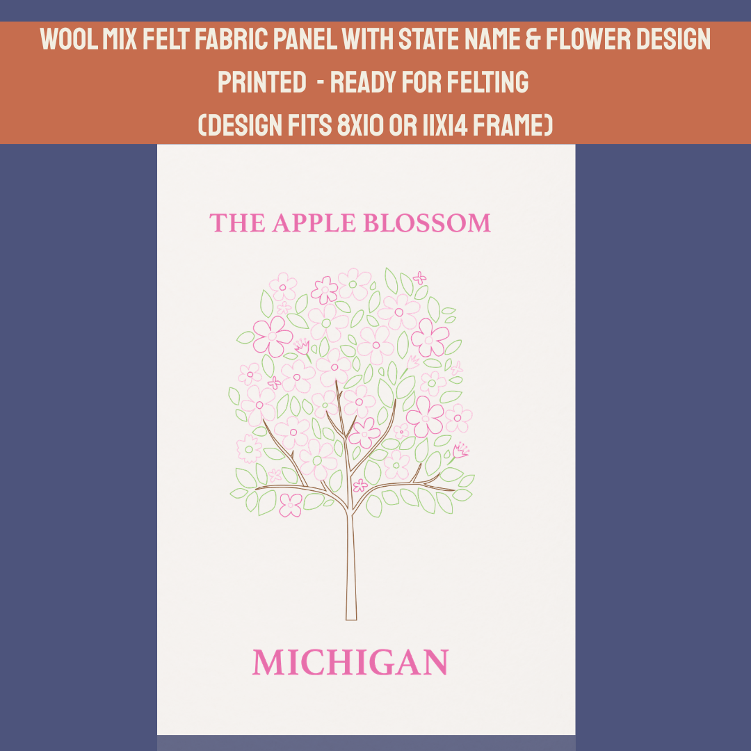 Apple Blossom Needle Felting Panel
