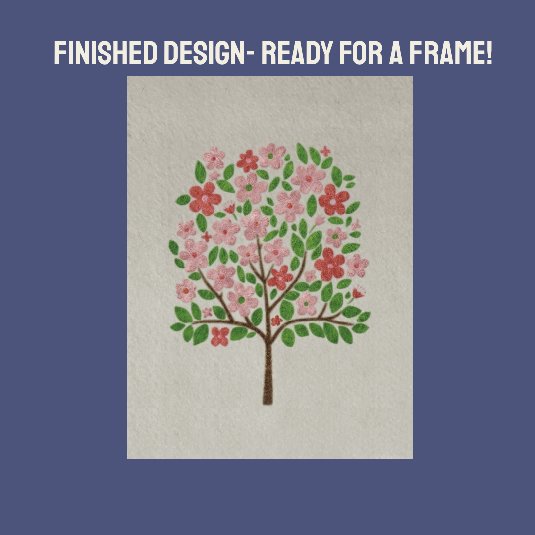 Apple Blossom Needle Felting Panel