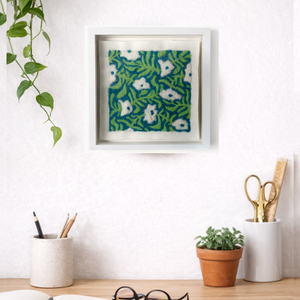 Bellflower Bold Blooms - Felted Art Tile