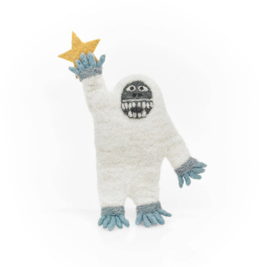 Handmade Felt Festive Yeti Christmas Ornament