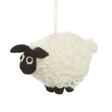 Cute Felt Sheep Figures - White, Black  & Rainbow Colors